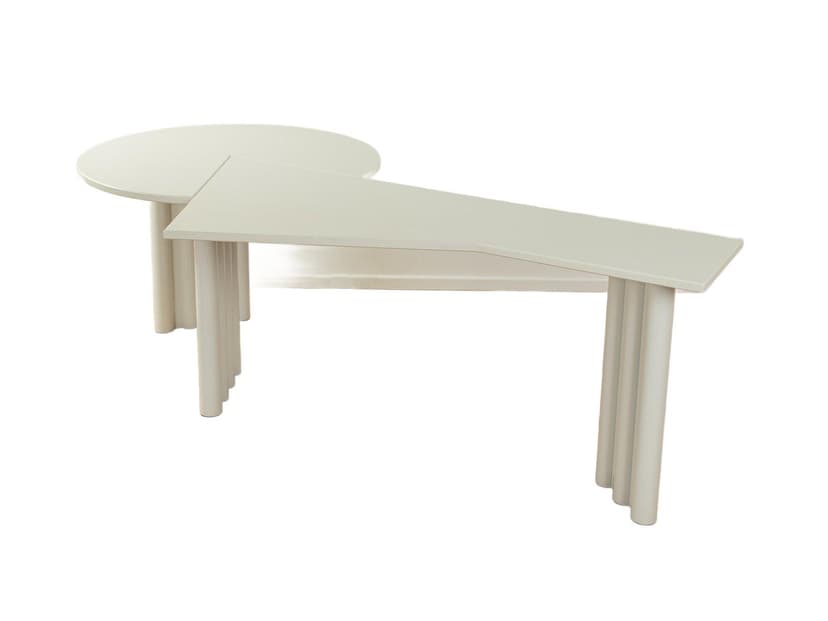 Desk Duo, white, wood, steel, by P. Maly, Germany, 1980s.