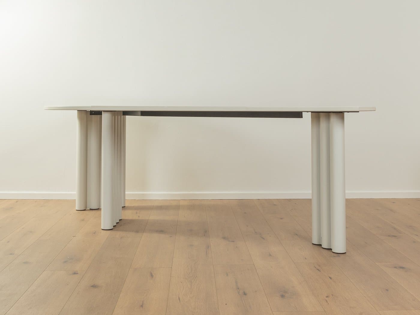 Biurko Duo, białe, drewno, stal, proj. P. Maly, Niemcy, lata 80. - 282444