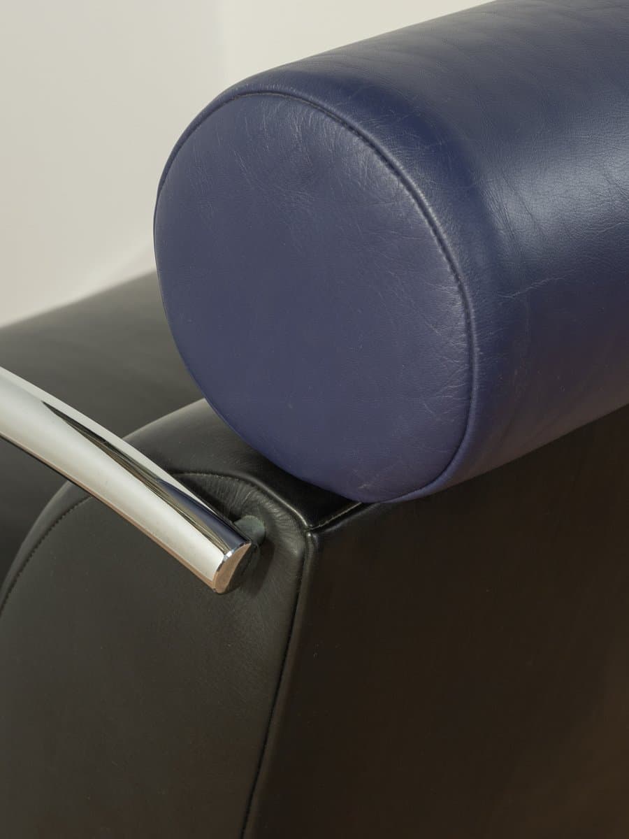 Fotel Zyklus, czarny, skóra, proj. P. Maly, Niemcy, lata 80. - 282431