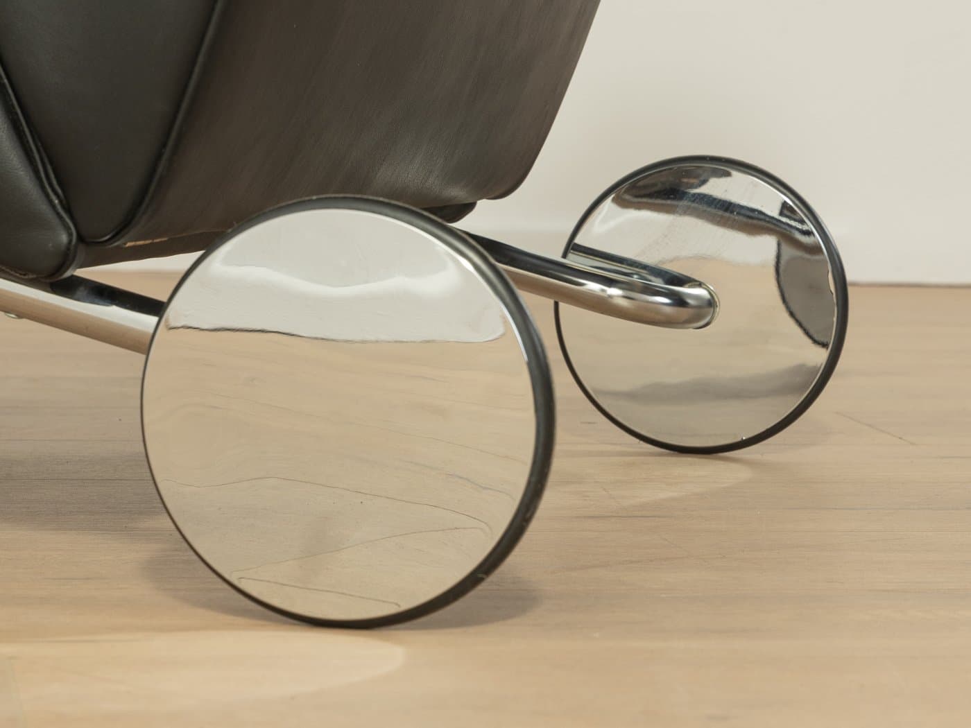 Fotel Zyklus, czarny, skóra, proj. P. Maly, Niemcy, lata 80. - 282432