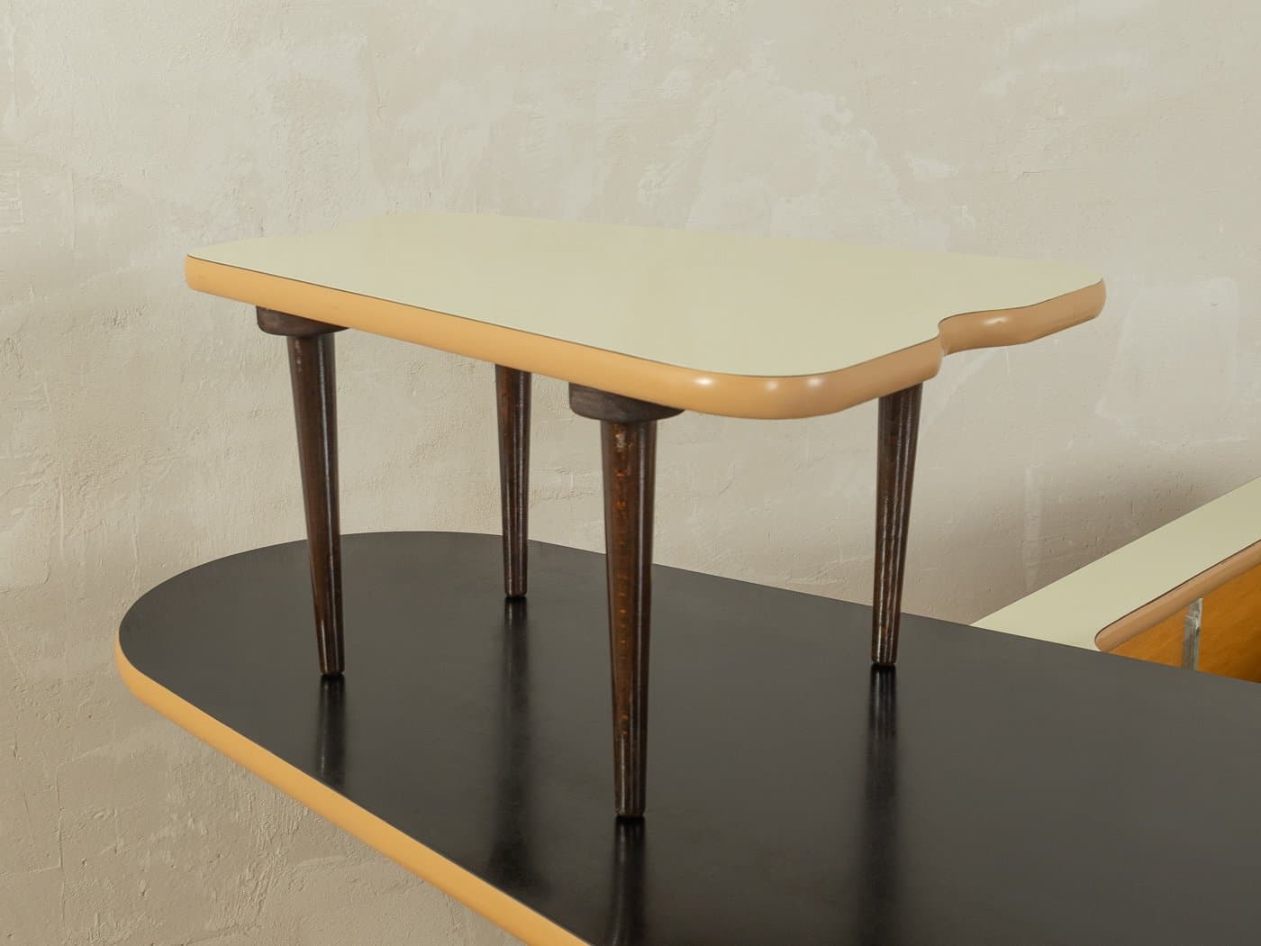 Barek, brązowy, rattan, drewno, Niemcy, lata 60. - 282420