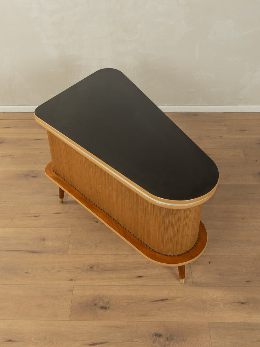 Barek, brązowy, rattan, drewno, Niemcy, lata 60. - 282419