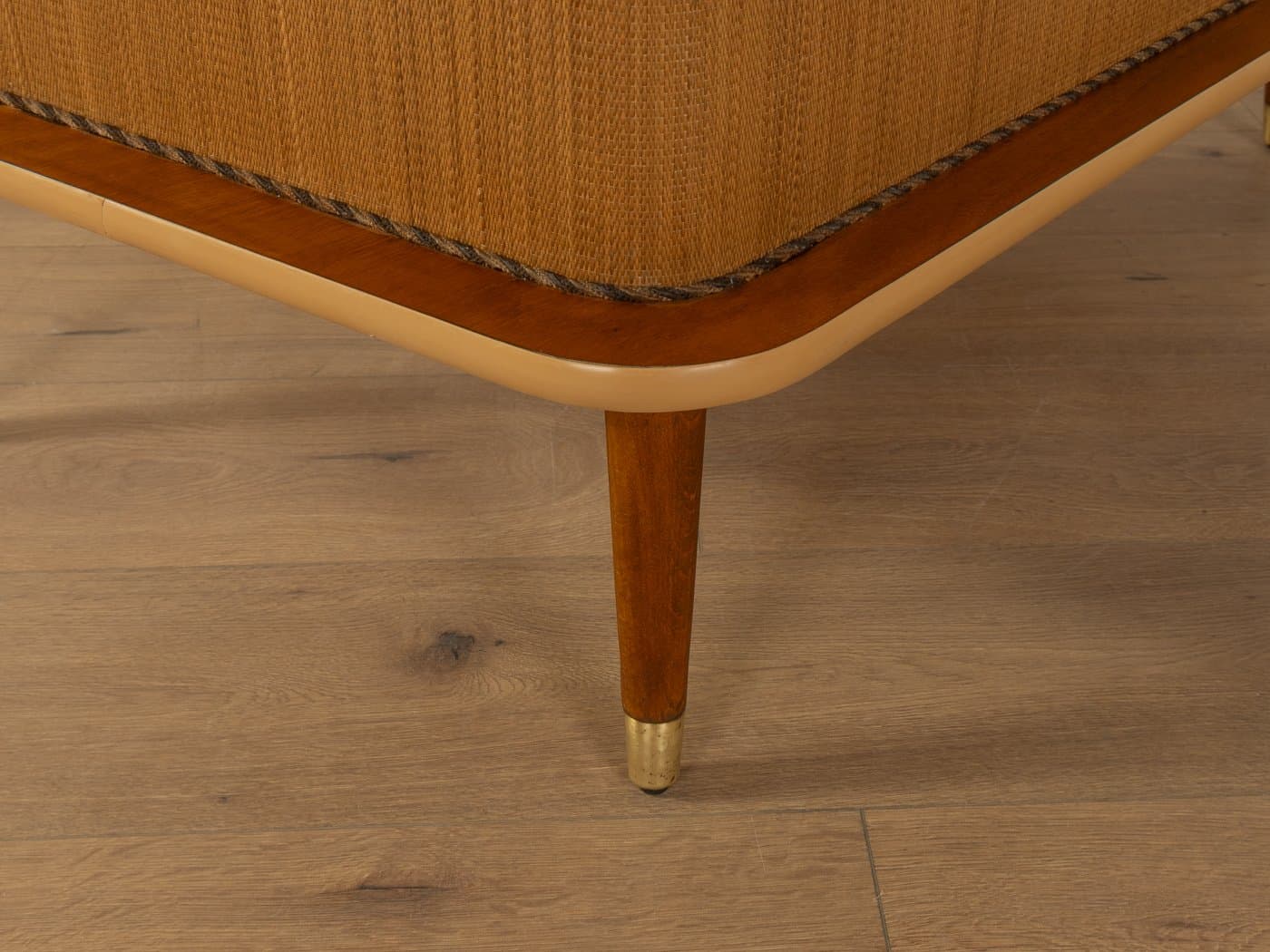 Barek, brązowy, rattan, drewno, Niemcy, lata 60. - 282416