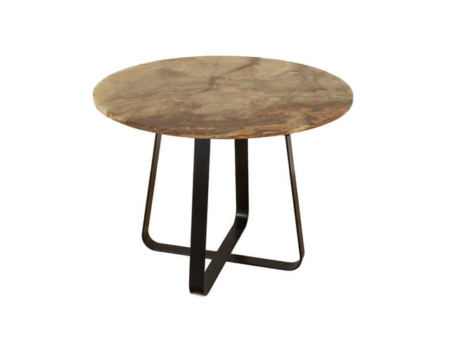 Dining Table, beige onyx, black steel, Germany, 1960s. - DIMENSION