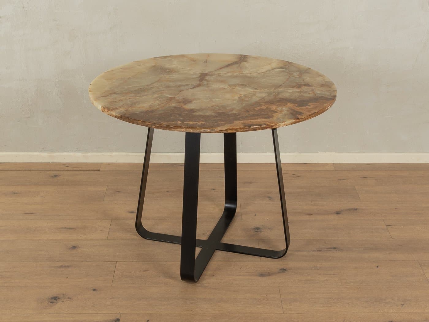 Dining Table, beige onyx, black steel, Germany, 1960s. - 283422