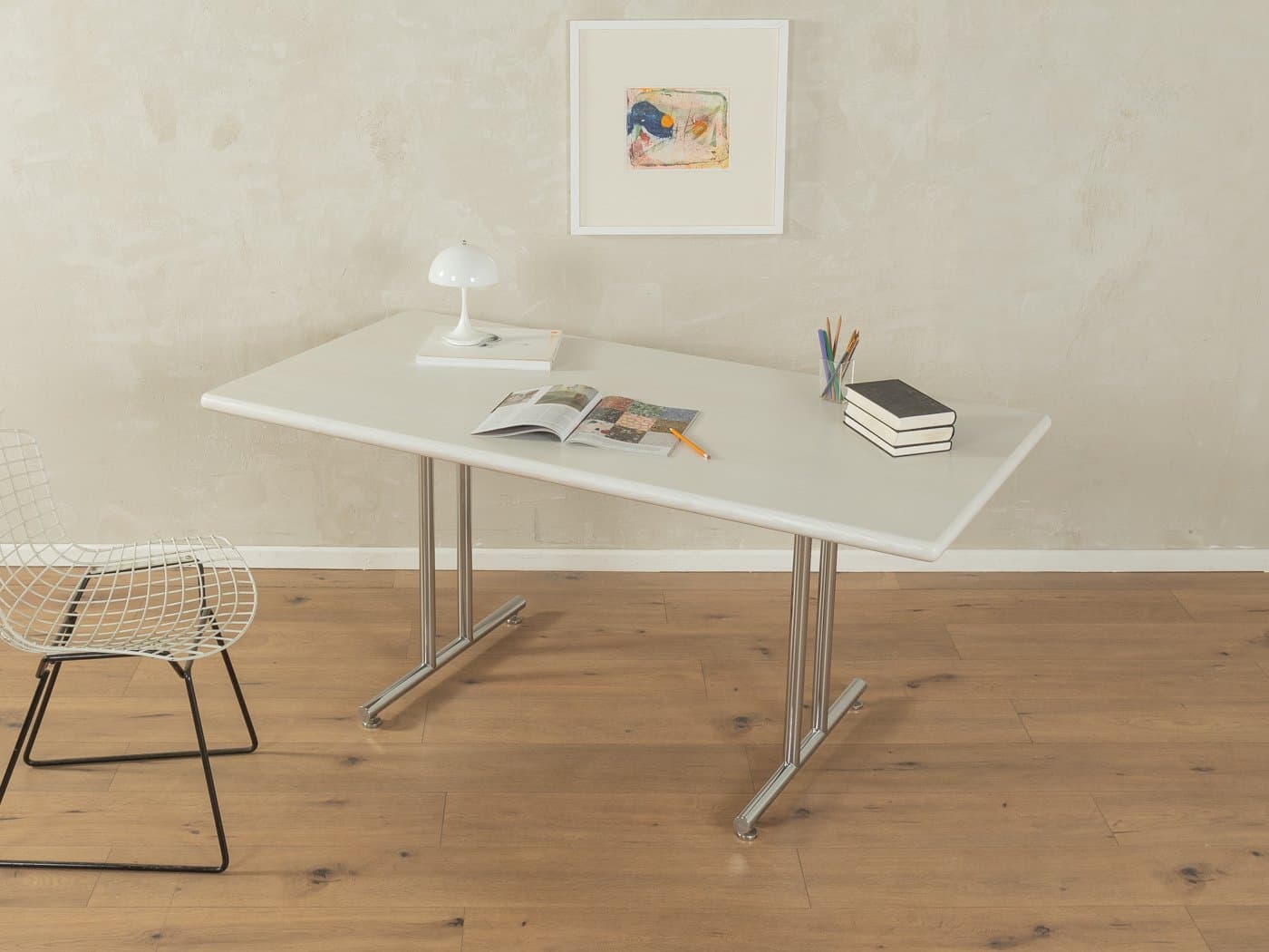 Dining Table, white ash, chromed steel, Germany, 1980s. - 283357