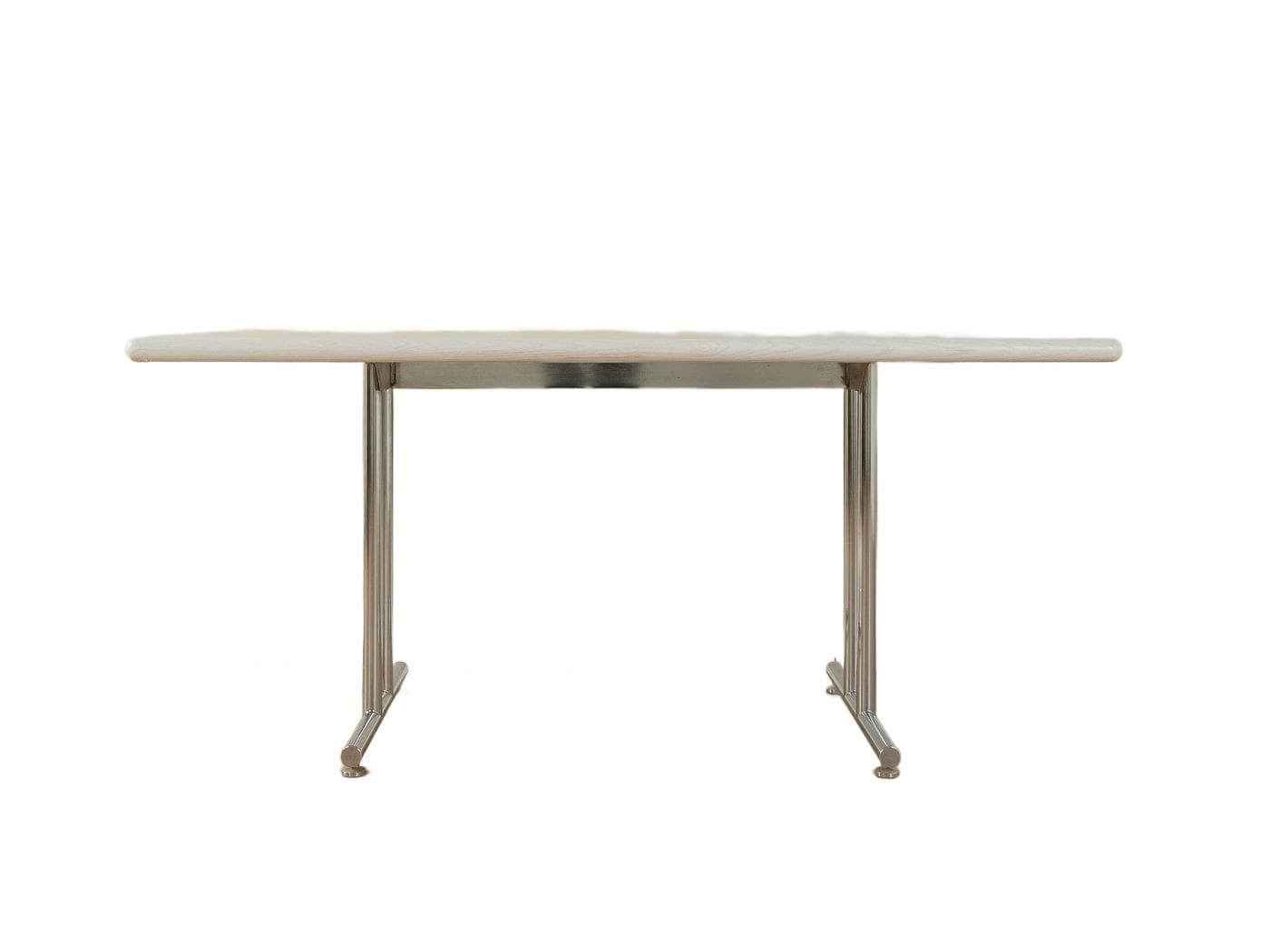 Dining Table, white ash, chromed steel, Germany, 1980s.