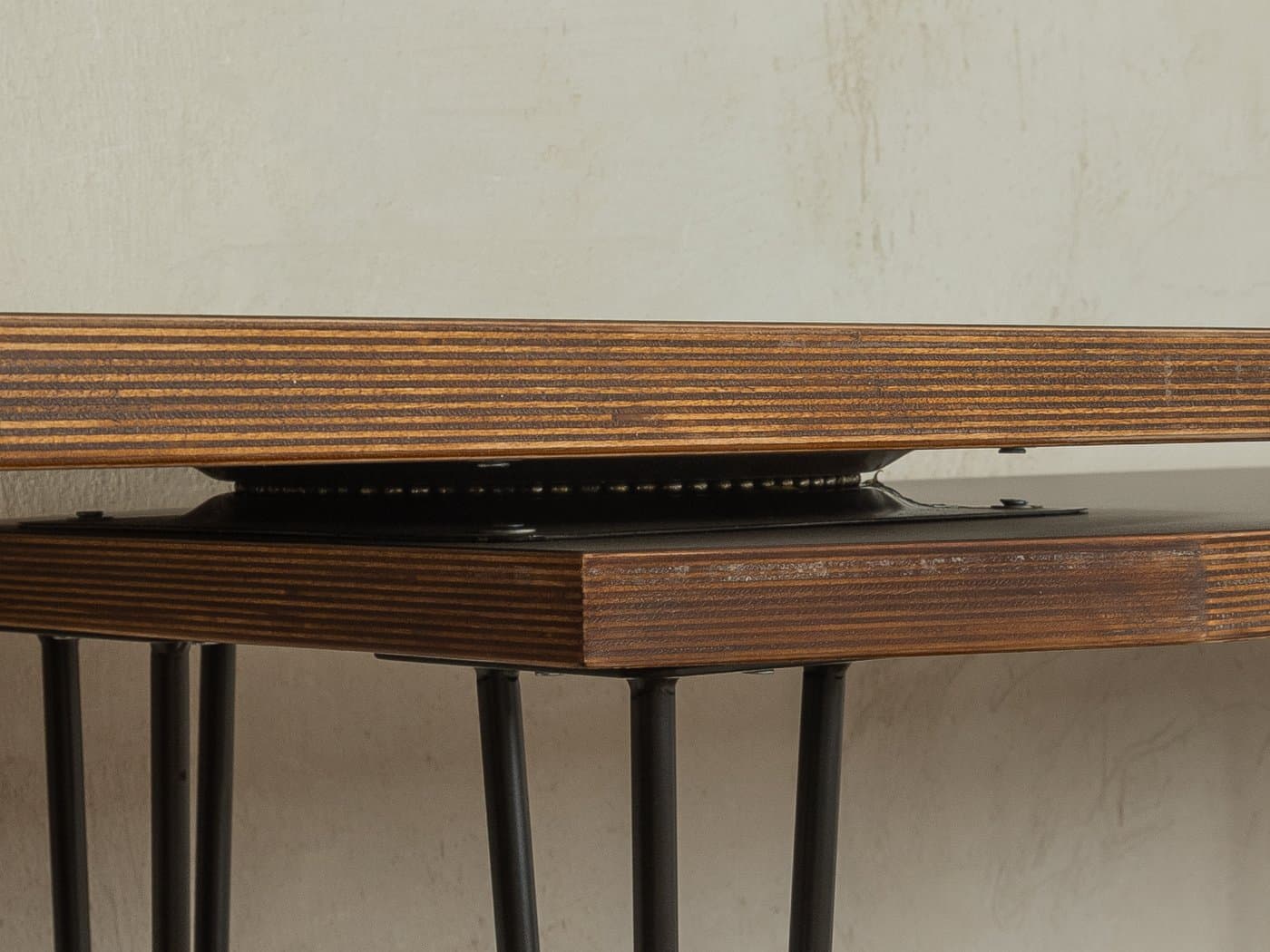 Extendable desk, brown teak, black plywood, Germany, 1960s. - 283354