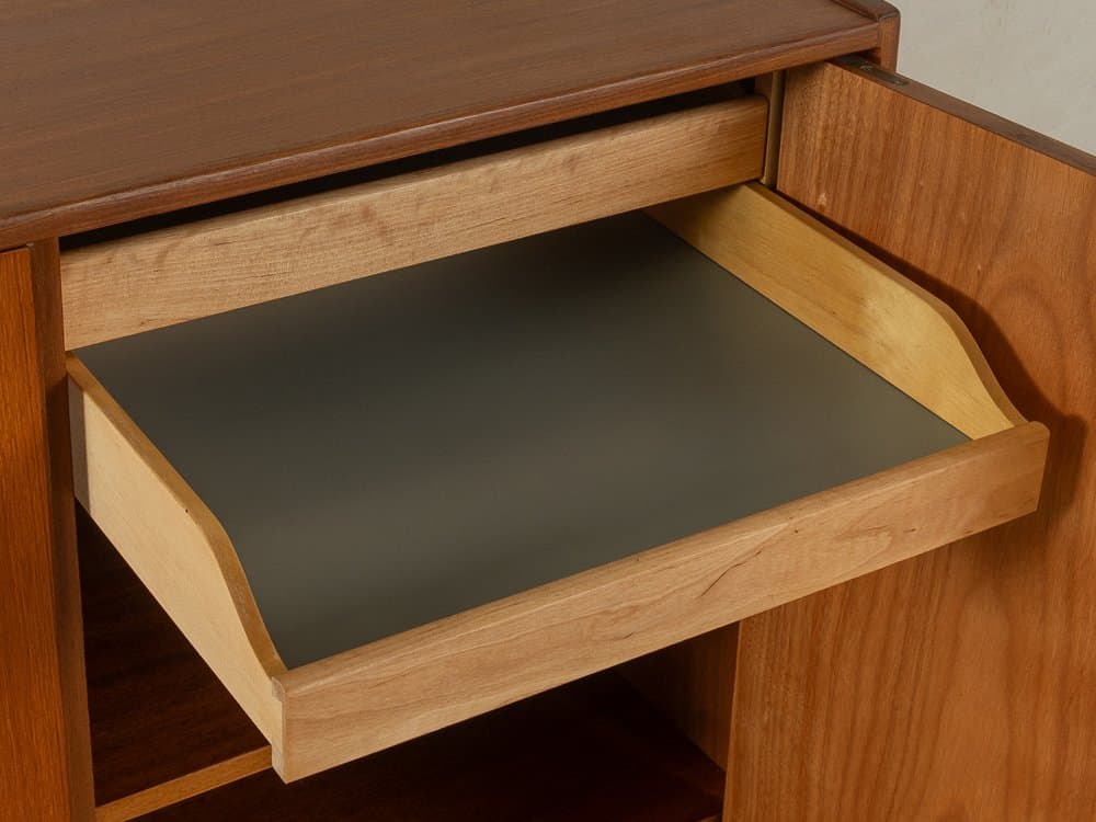 Kredens wysoki, teak brązowy, proj. A. Christensen, Niemcy, lata 60. - 283343