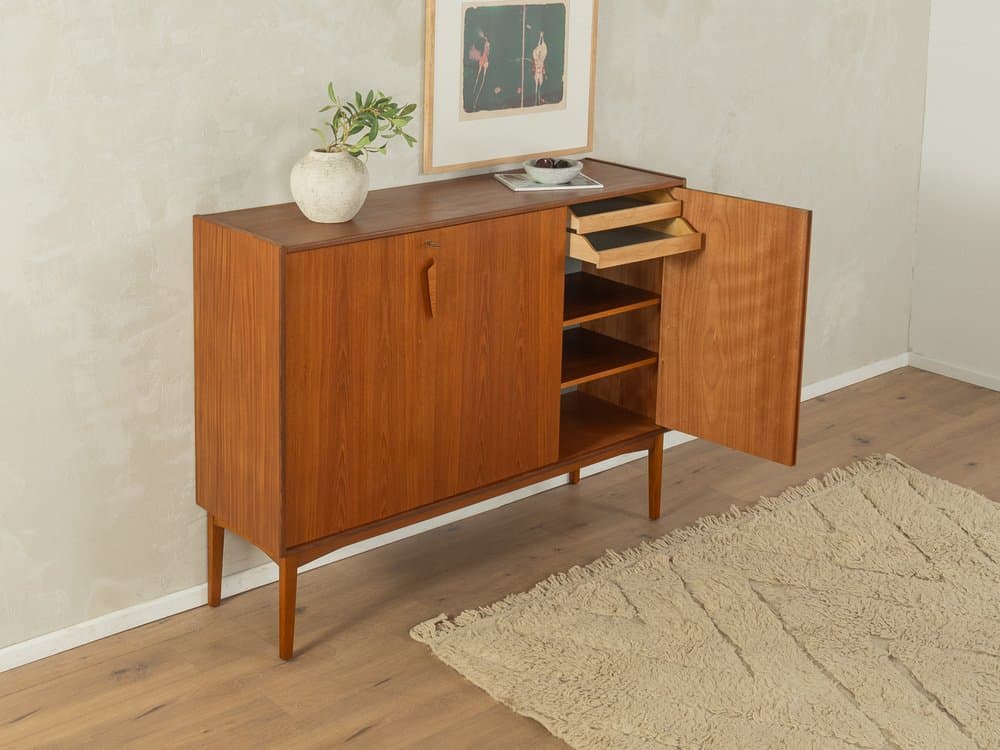 Kredens wysoki, teak brązowy, proj. A. Christensen, Niemcy, lata 60. - 283338