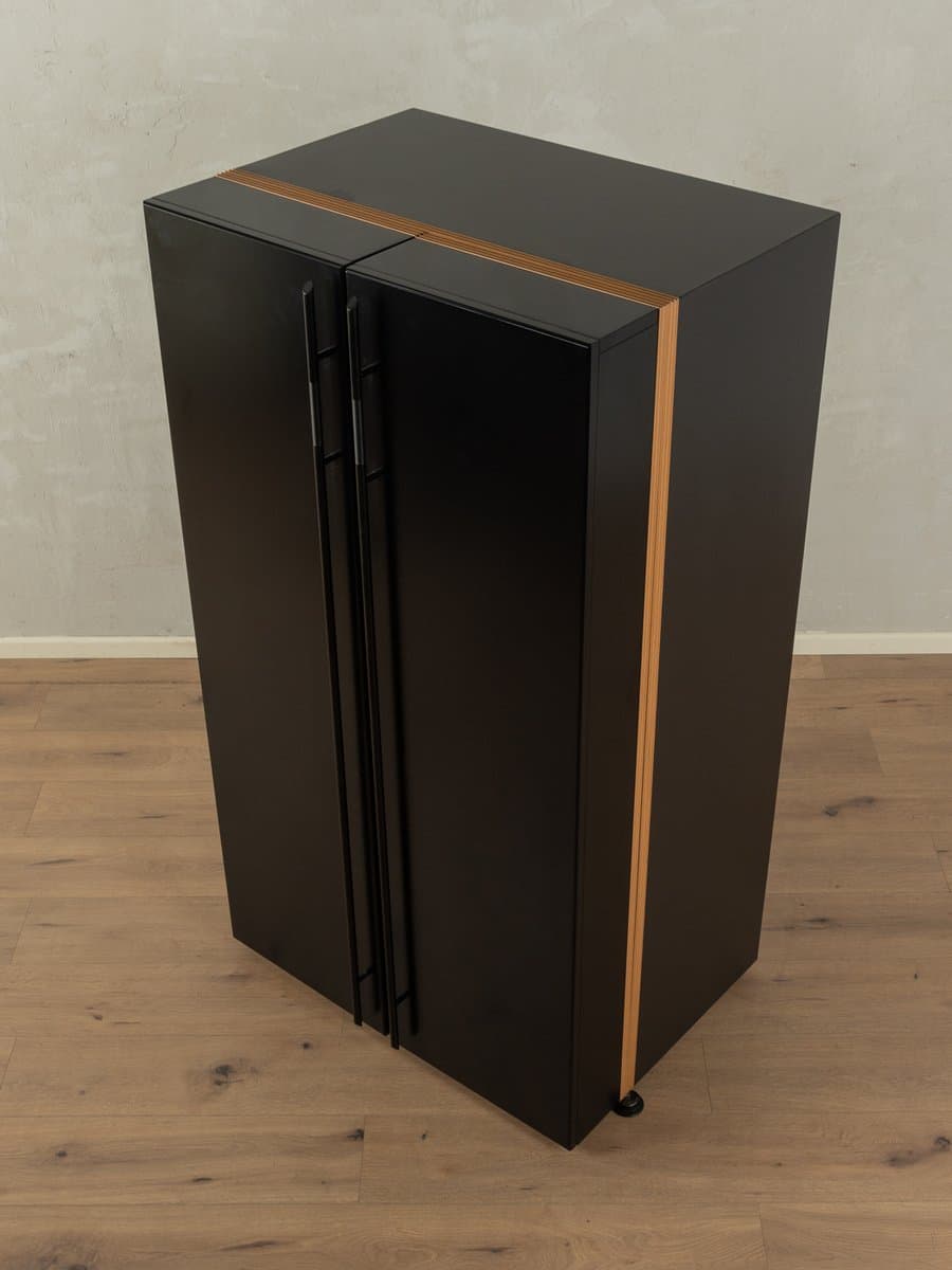 Barek Duo, drewno czarne, szkło, proj. P. Maly, Interlübke, Niemcy, lata 90. - 283321