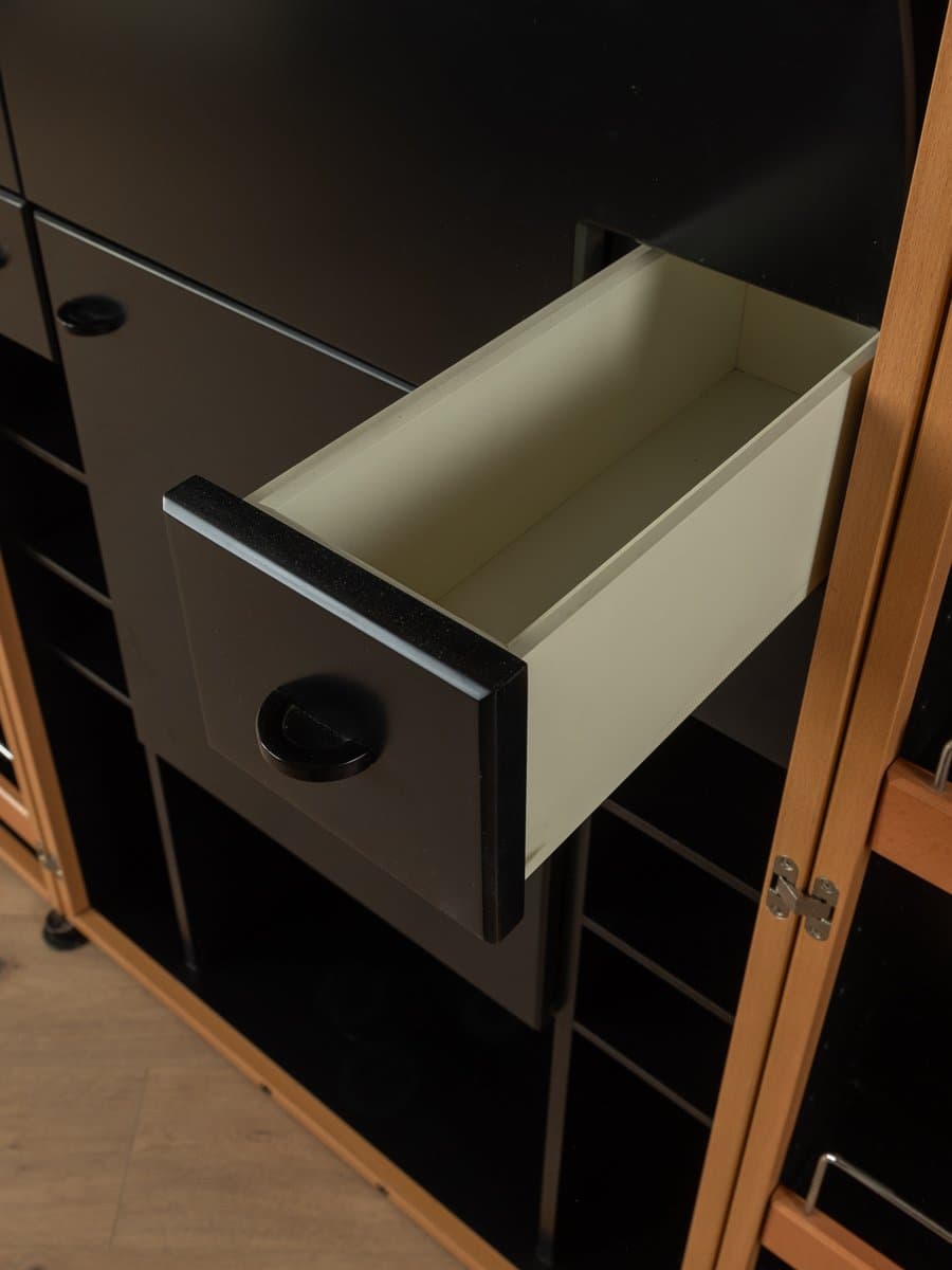 Barek Duo, drewno czarne, szkło, proj. P. Maly, Interlübke, Niemcy, lata 90. - 283324