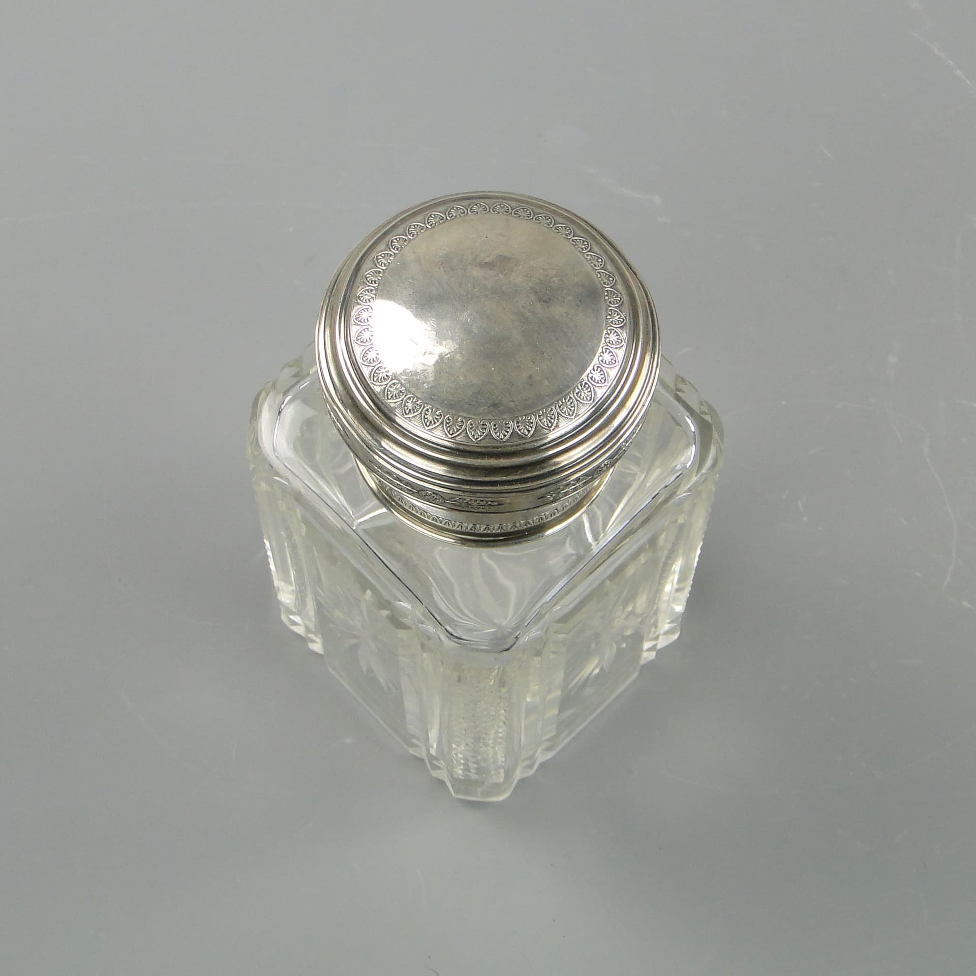 Herbatnica, kryształ transparentny, srebro, Francja, początek XX w. - 2181