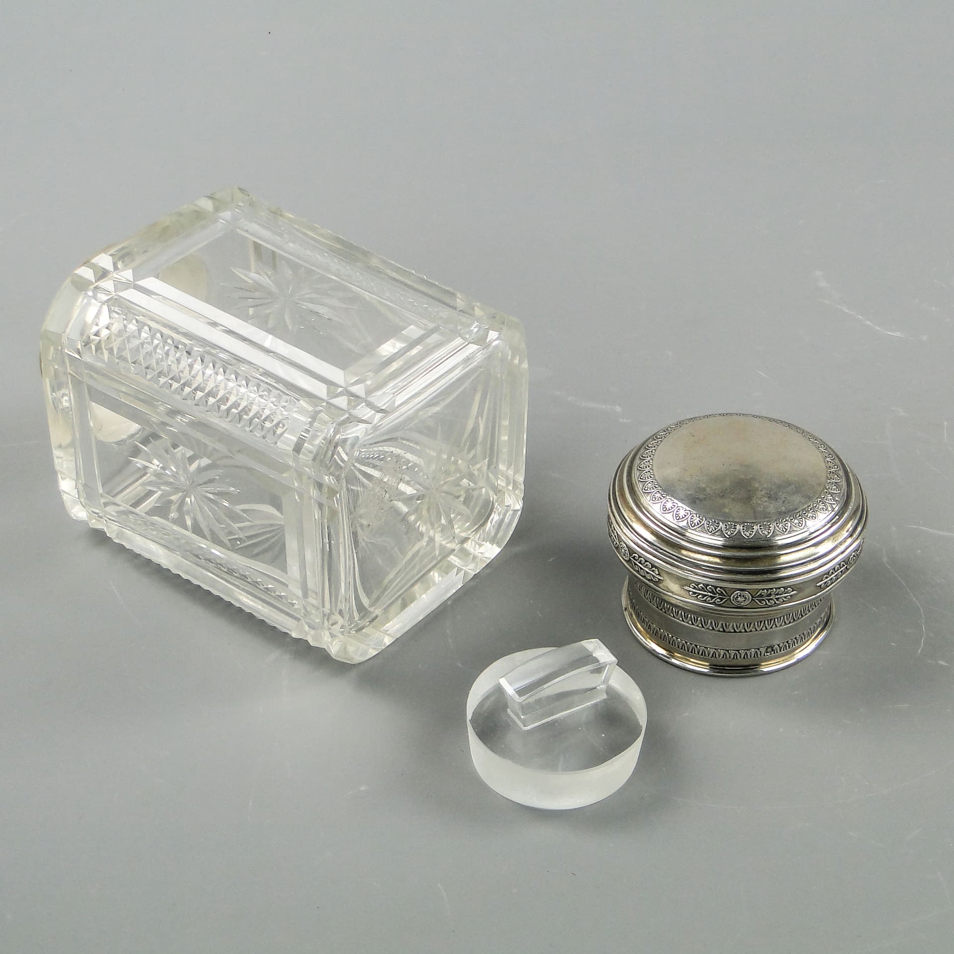 Herbatnica, kryształ transparentny, srebro, Francja, początek XX w. - 2188