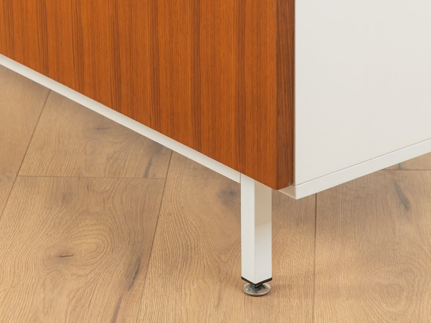 Sideboard, teak brązowy, stal biała, Interlübke, Niemcy, lata 60. - 283267