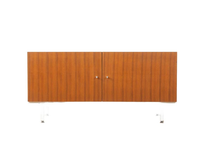 Sideboard, teak brązowy, stal biała, Interlübke, Niemcy, lata 60.