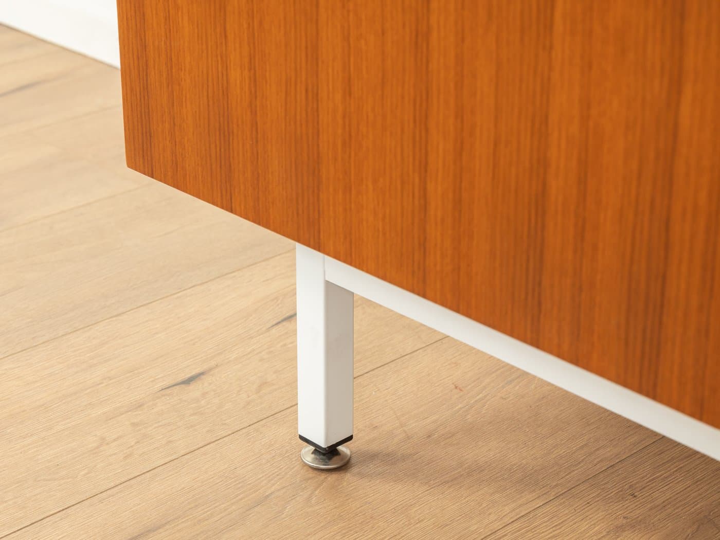 Sideboard Interlübke, brązowy, fornir teakowy, stal biała, Niemcy, lata 70. - 283257