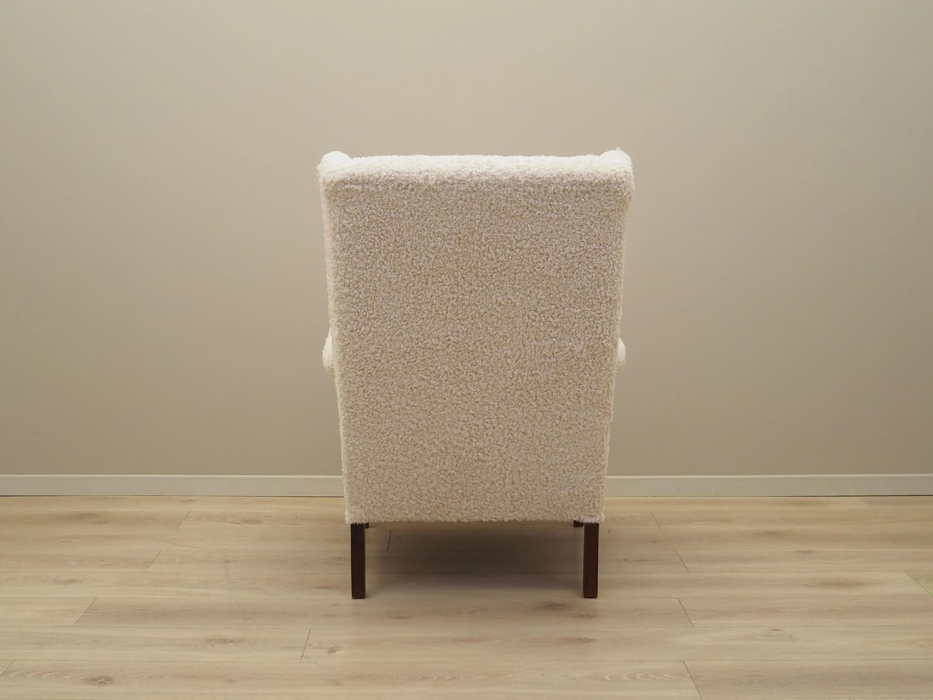 Lounge armchair, ivory white, beech, Denmark, 1960s. - 20863