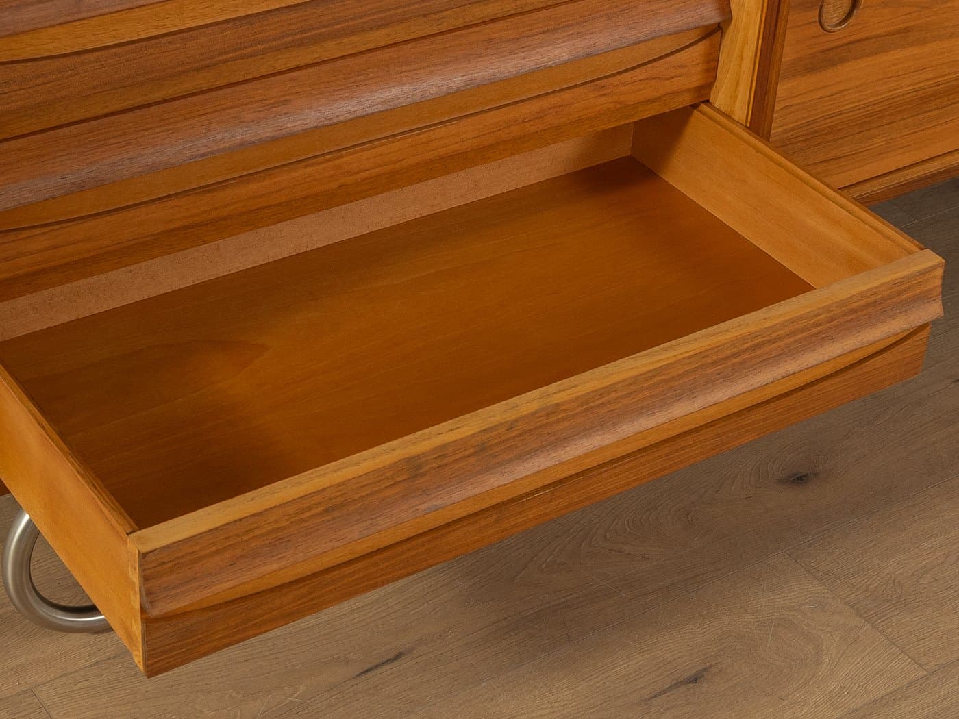 Sideboard, orzech brązowy, stal nierdzewna, Niemcy, lata 60. - 283202