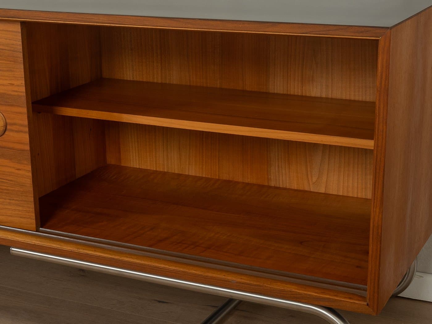 Sideboard, orzech brązowy, stal nierdzewna, Niemcy, lata 60. - 283203