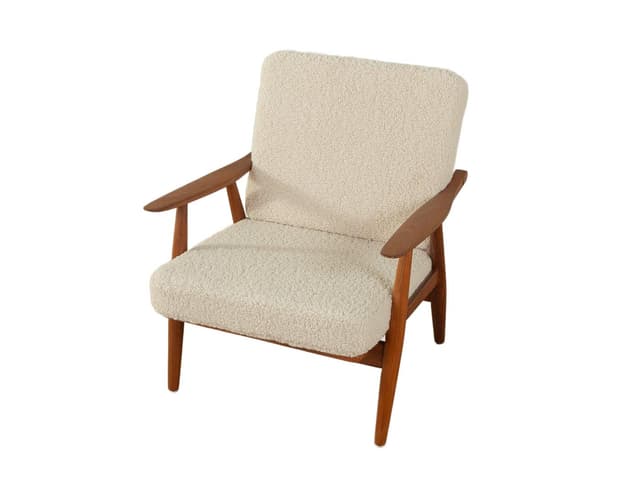 Fotel GE 270, teak beżowy, proj. H. J. Wegner, Getama, Dania, lata 50. - WYMIARY