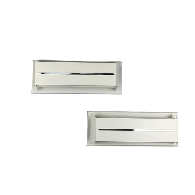 Para kinkietów modernistycznych, stal lakierowana biała, aluminium chromowane, N-Leuchten, Niemcy, lata 70. - WYMIARY