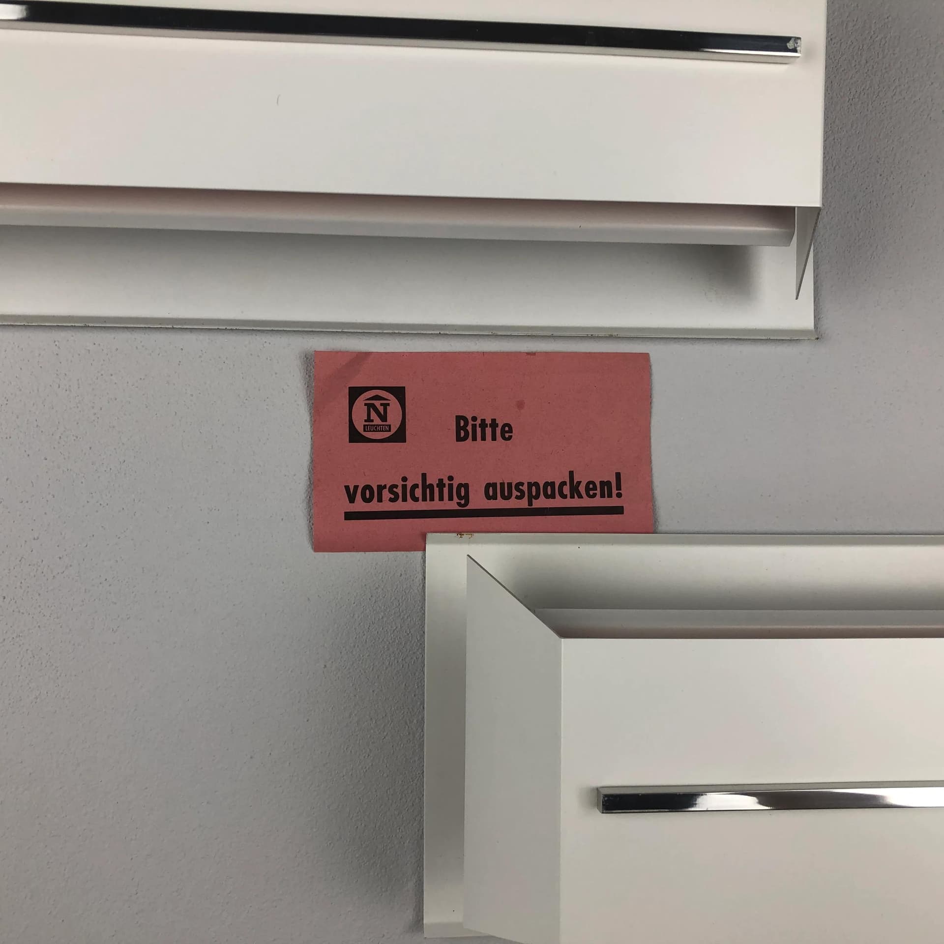 Para kinkietów modernistycznych, stal lakierowana biała, aluminium chromowane, N-Leuchten, Niemcy, lata 70. - 20753