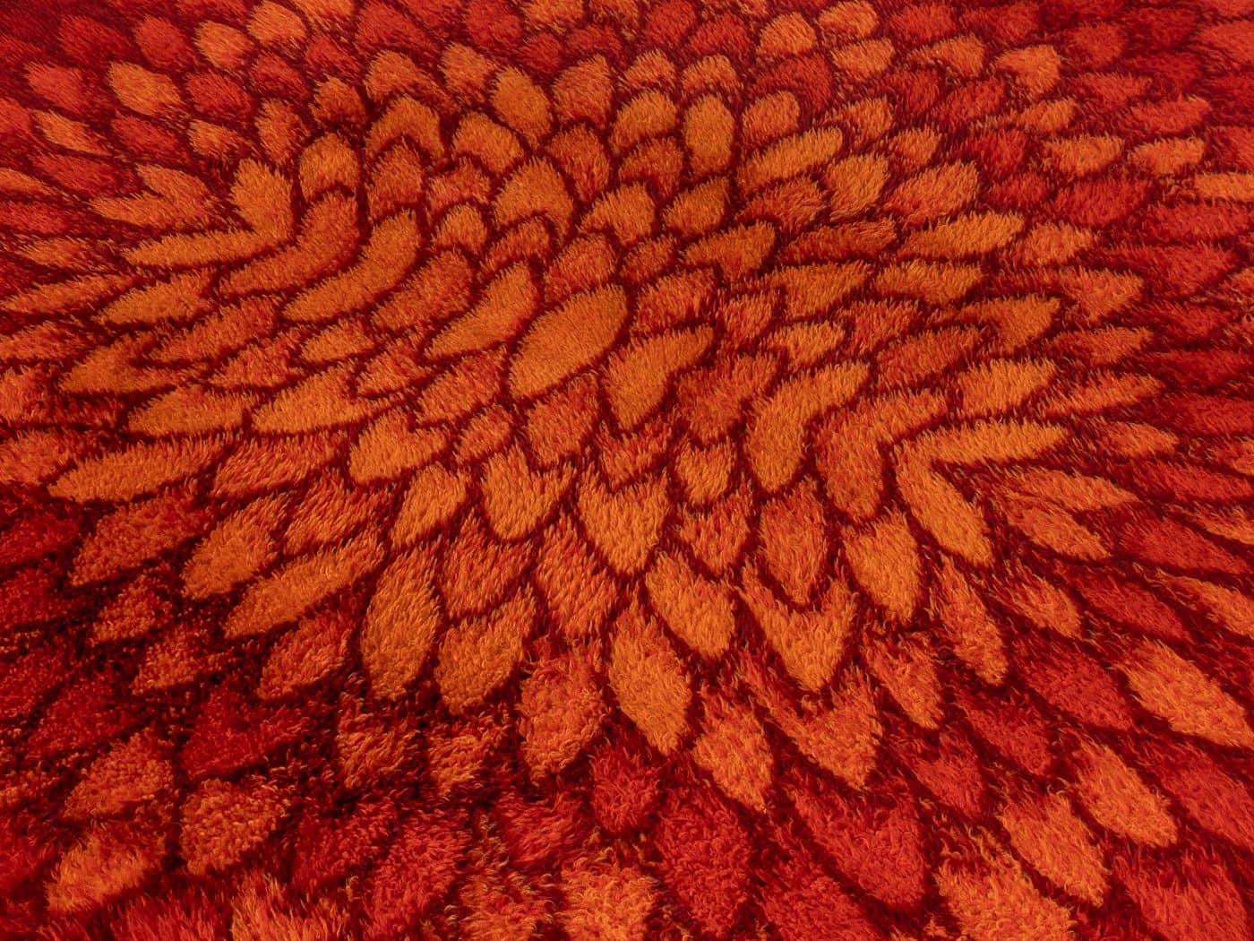 Rug Space Age 300x200 cm, red wool, Bergoss, Netherlands, 1970s. - 283070