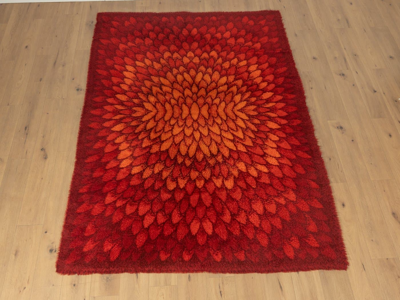 Rug Space Age 300x200 cm, red wool, Bergoss, Netherlands, 1970s. - 283069