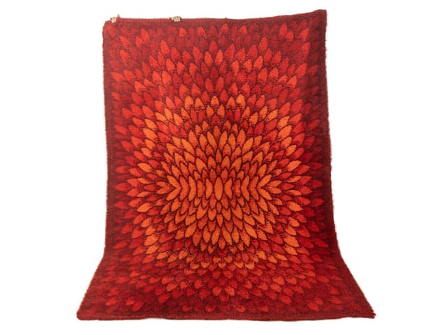 Rug Space Age 300x200 cm, red wool, Bergoss, Netherlands, 1970s. - DIMENSION