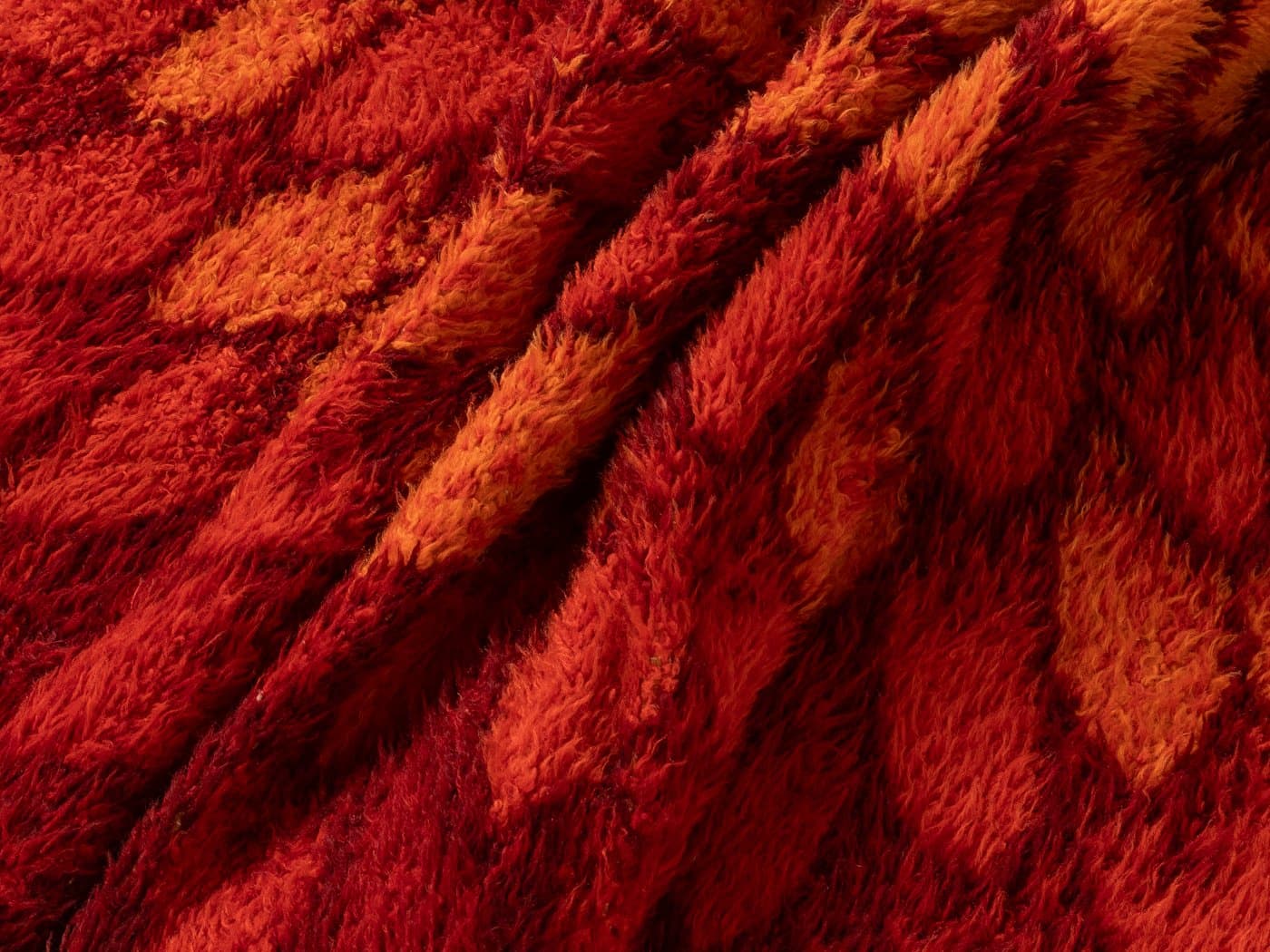 Rug Space Age 300x200 cm, red wool, Bergoss, Netherlands, 1970s. - 283071