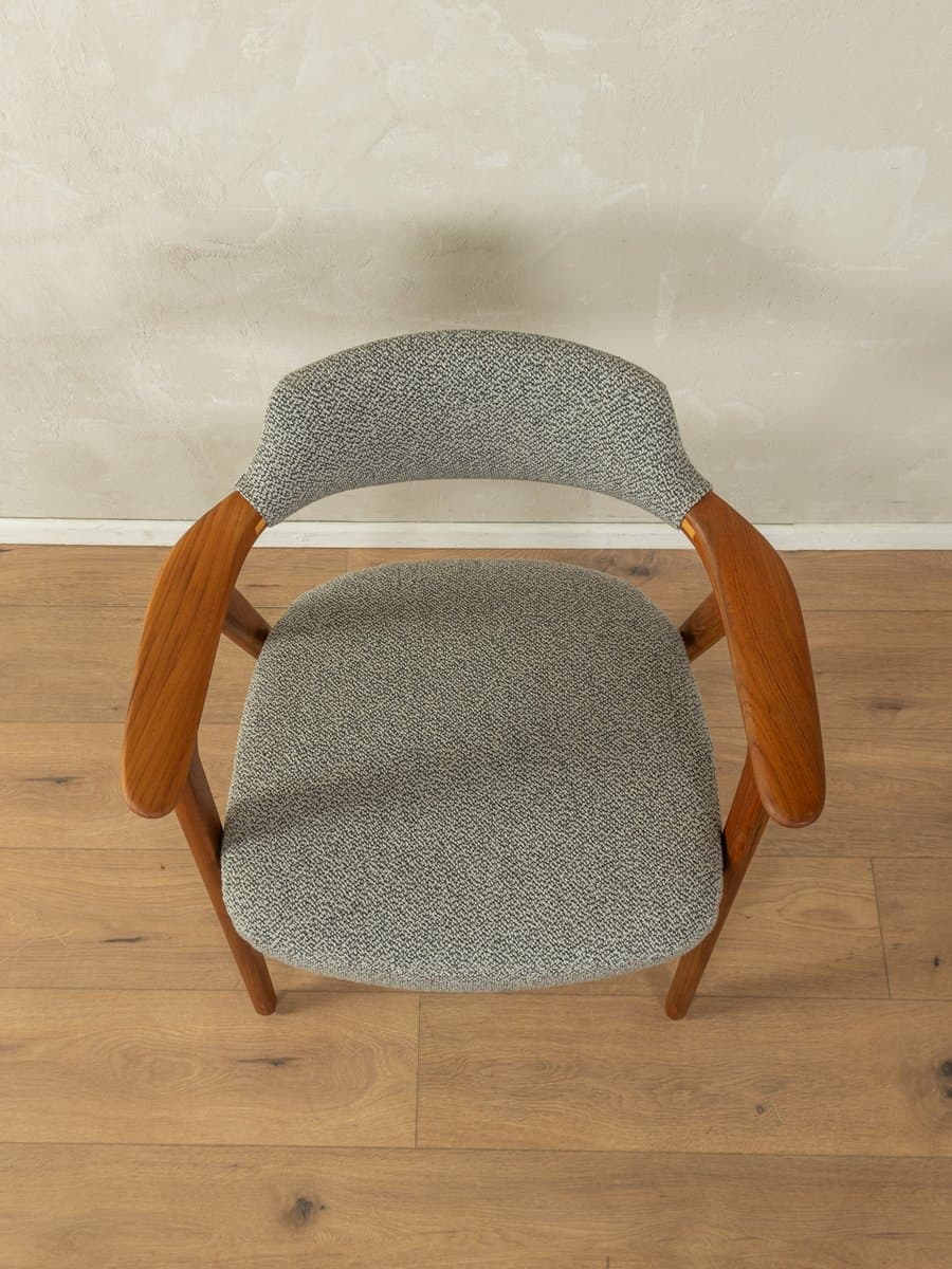 Fotel Model 42, teak brązowy, tkanina szara, proj. E. Kirkegaard, Dania, lata 50. - 283064