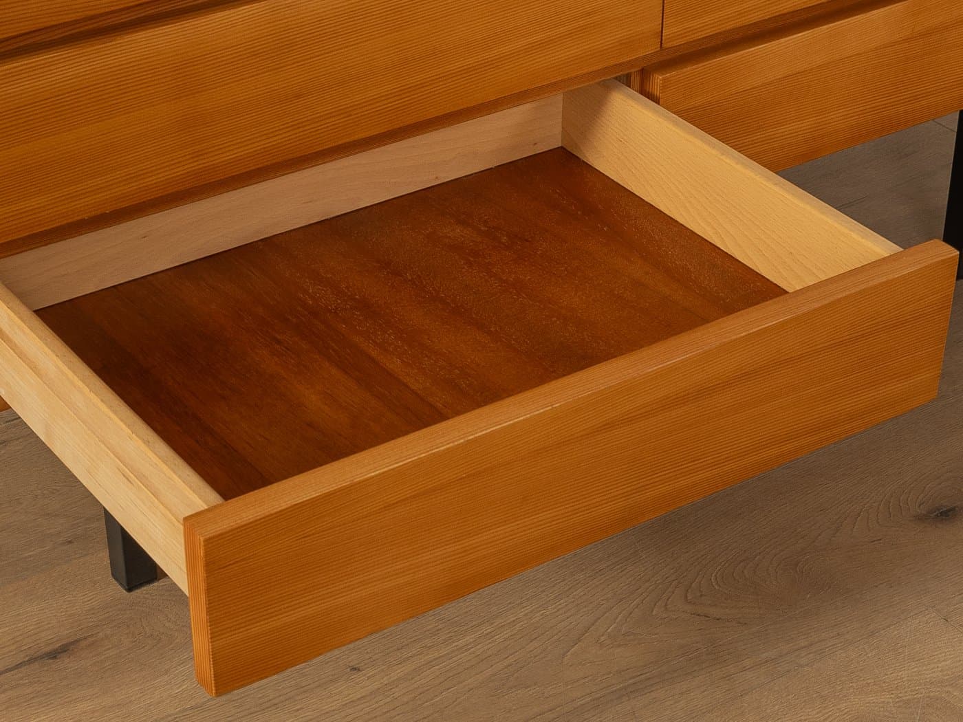 Komoda, jesion brązowy, stal czarna, Musterring, Niemcy, lata 60. - 283058