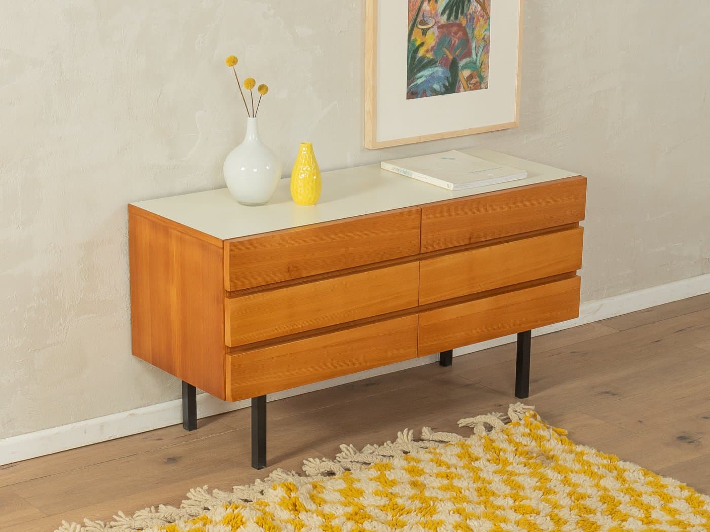 Komoda, jesion brązowy, stal czarna, Musterring, Niemcy, lata 60. - 283053