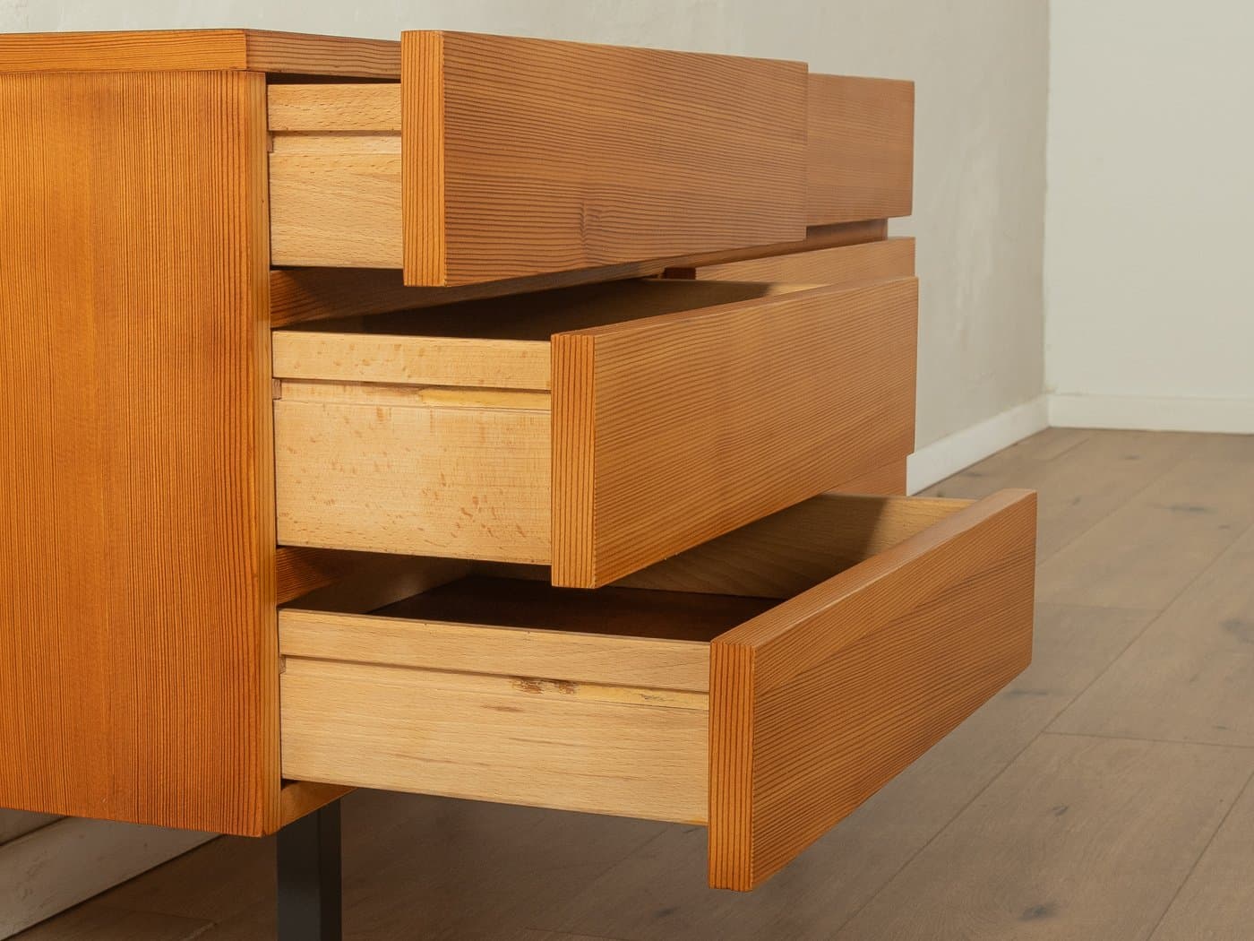 Komoda, jesion brązowy, stal czarna, Musterring, Niemcy, lata 60. - 283057