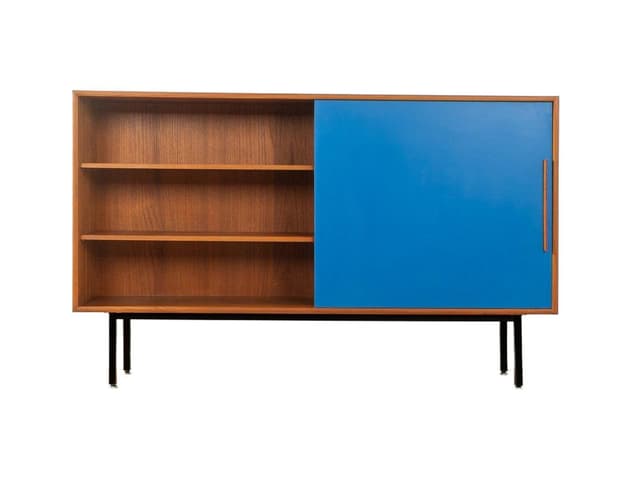 Kredens, niebieski, teak, WK Möbel, Niemcy, lata 60. - WYMIARY