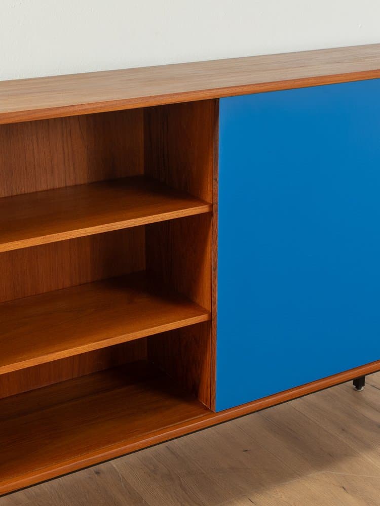 Kredens, niebieski, teak, WK Möbel, Niemcy, lata 60. - 283017