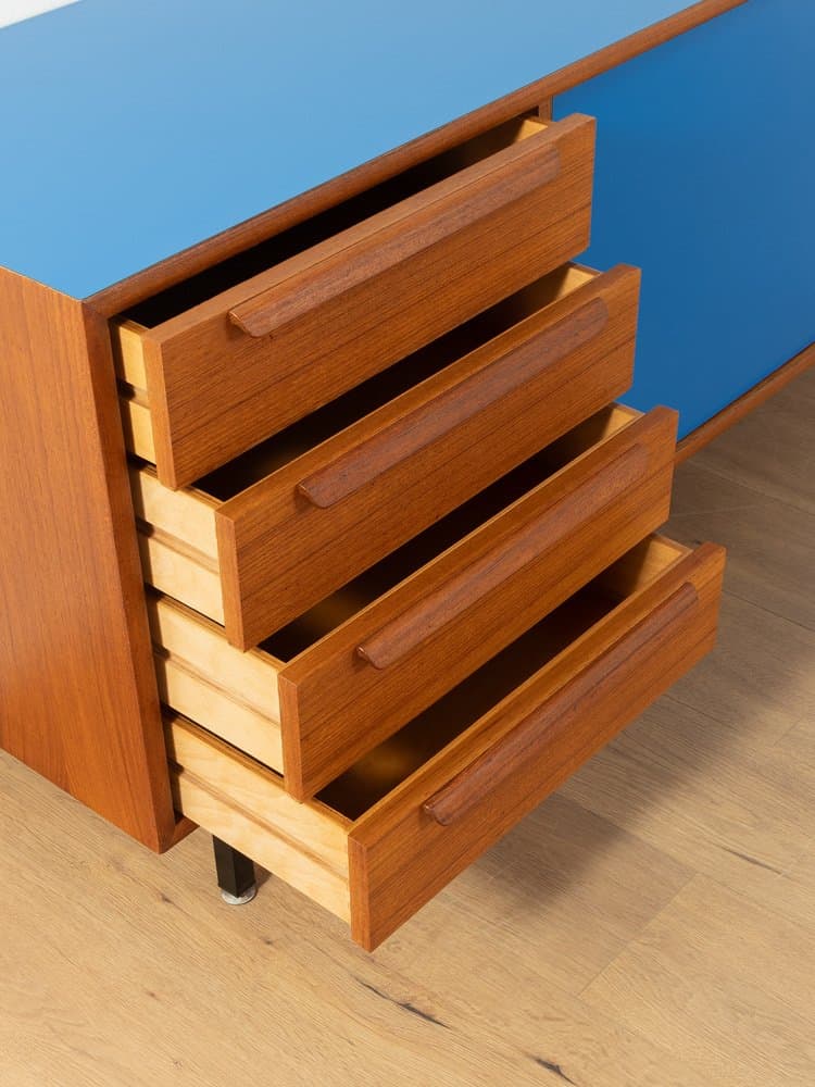 Kredens, teak niebieski, WK Möbel, Niemcy, lata 60. - 283008