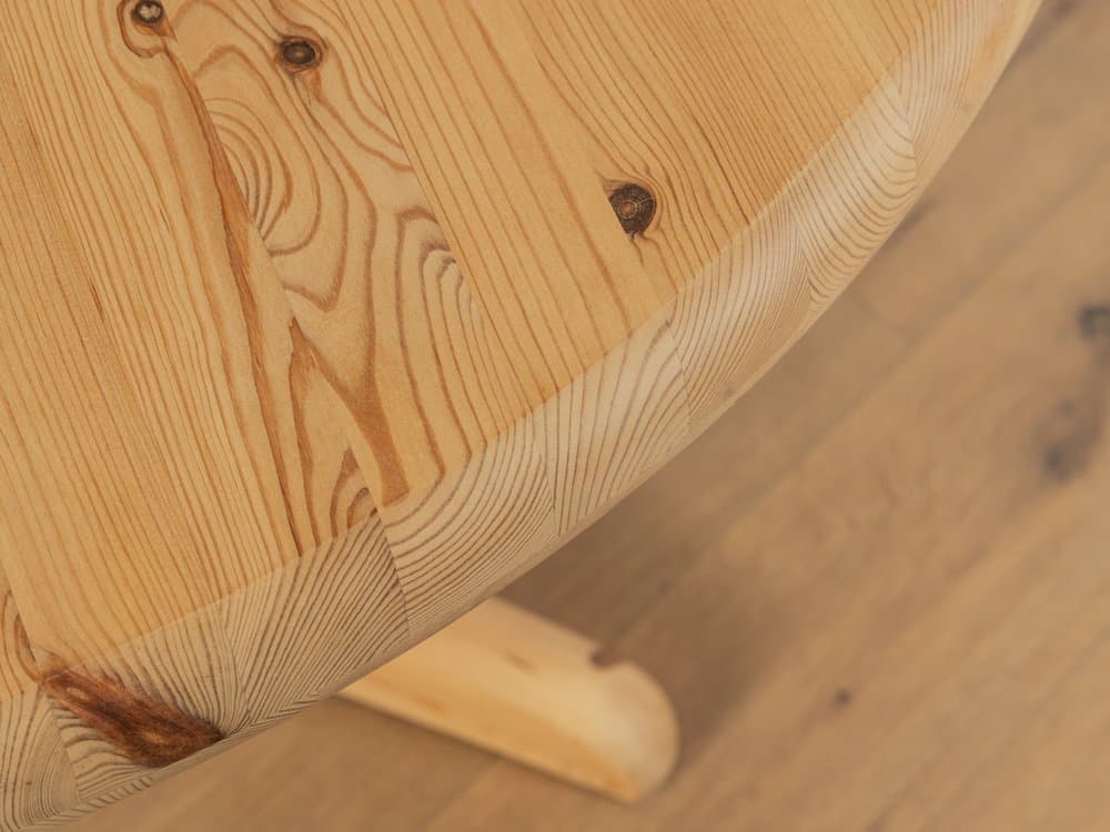 Stół jadalniany okrągły, sosna beżowa, Niemcy, lata 70. - 283001