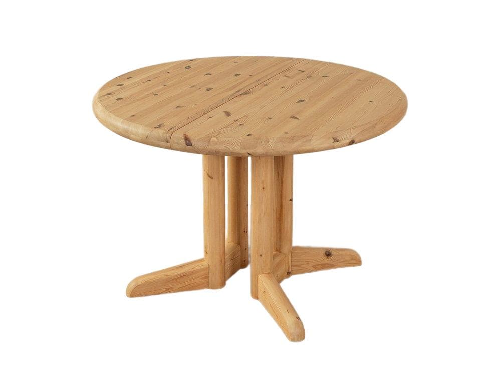 Stół jadalniany okrągły, sosna beżowa, Niemcy, lata 70.