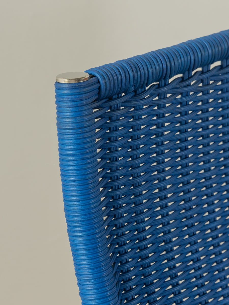 Zestaw czterech krzeseł D25, niebieski, chrom, proj. M. Breuer, Tecta, Niemcy, lata 50. - 283441