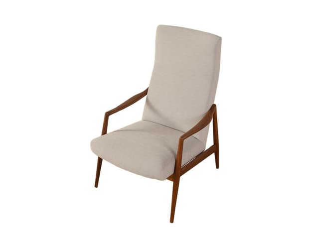 Fotel, brązowy, buk, proj. H. Lohmeyer, Niemcy, lata 60. - WYMIARY