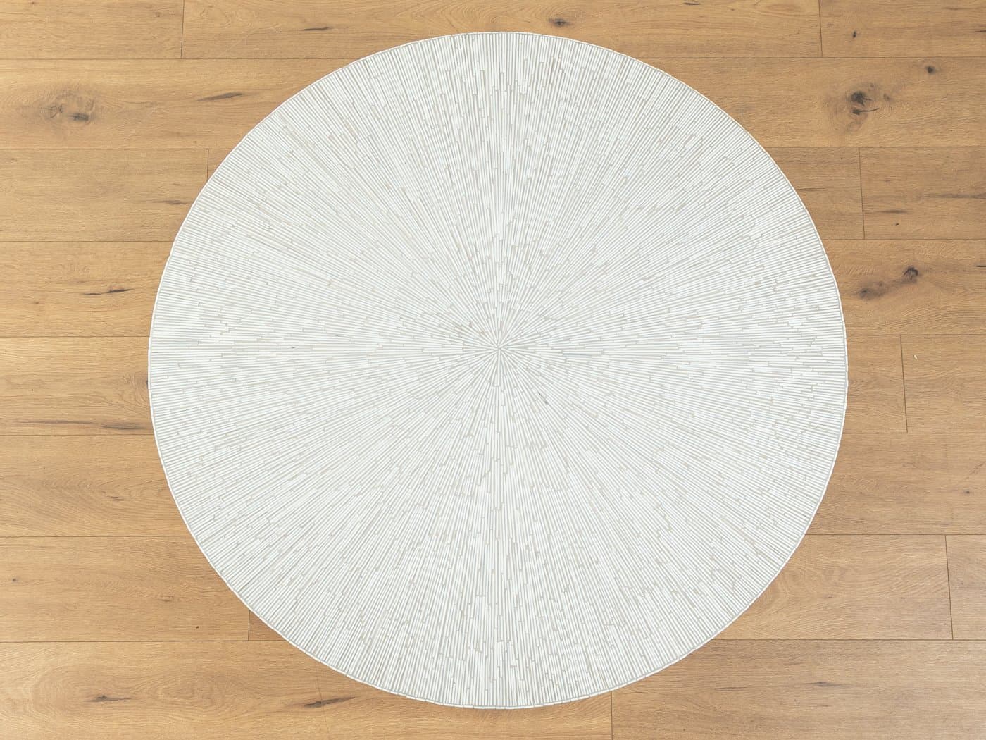 Stół mozaikowy, biały, ceramika, stal nierdzewna srebrna, Niemcy, lata 70. - 283749