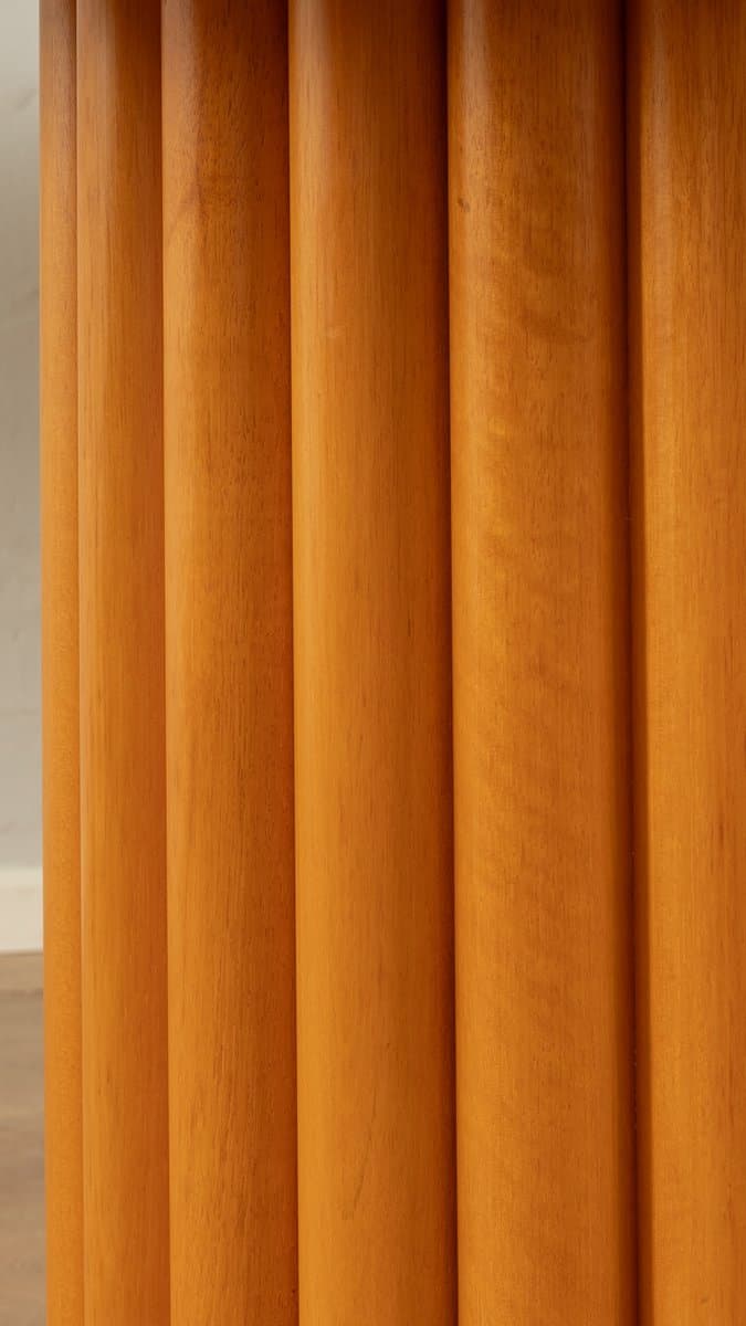 Stół jadalniany okrągły, kremowy blat formica, buk brązowy, Flötotto, Niemcy, lata 80. - 283736