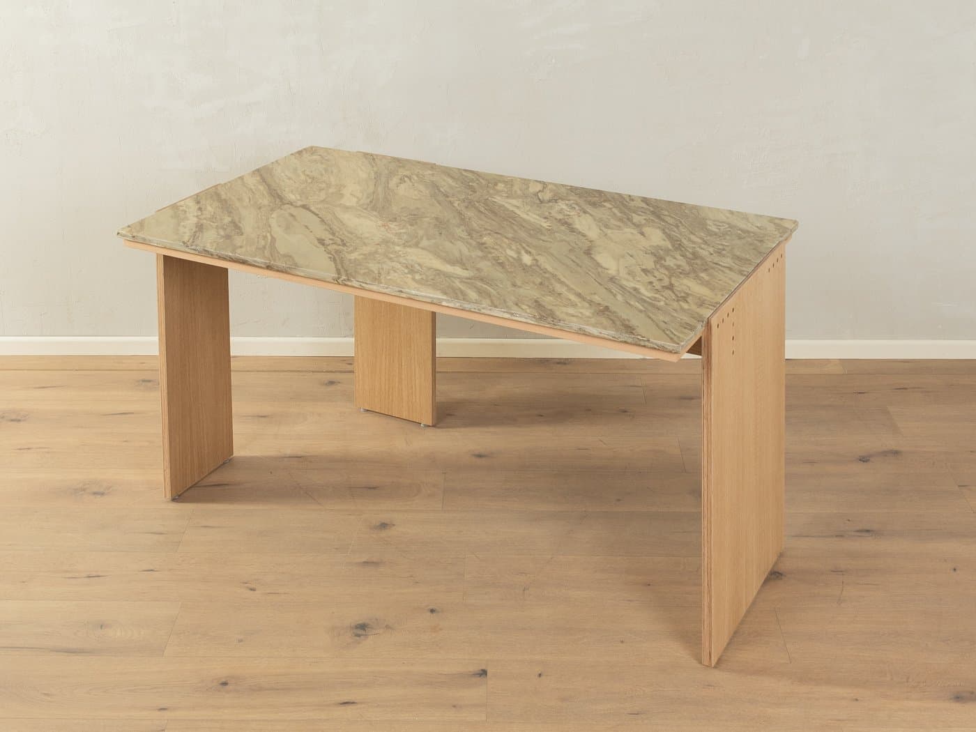 Desk, beige marble, oak, Germany, 1960s. - 283674