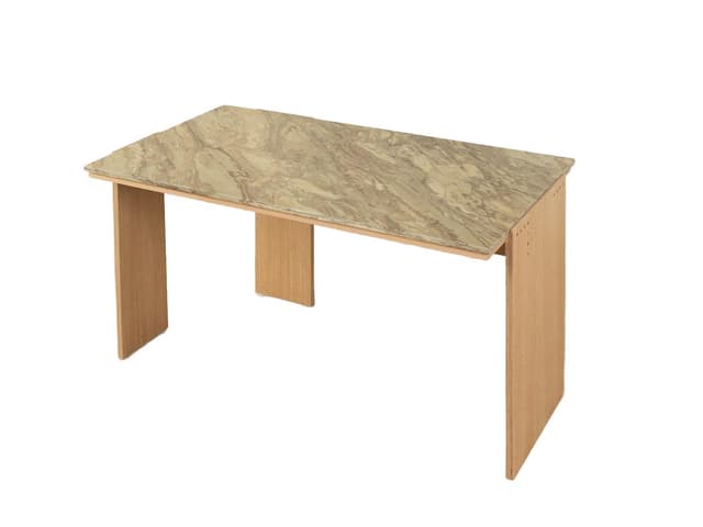 Desk, beige marble, oak, Germany, 1960s. - DIMENSION