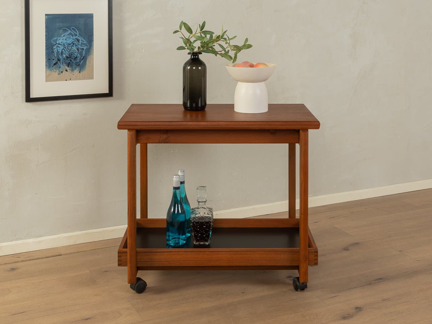 Wózek do serwowania, brązowy, teak, Dania, lata 60. - 283657