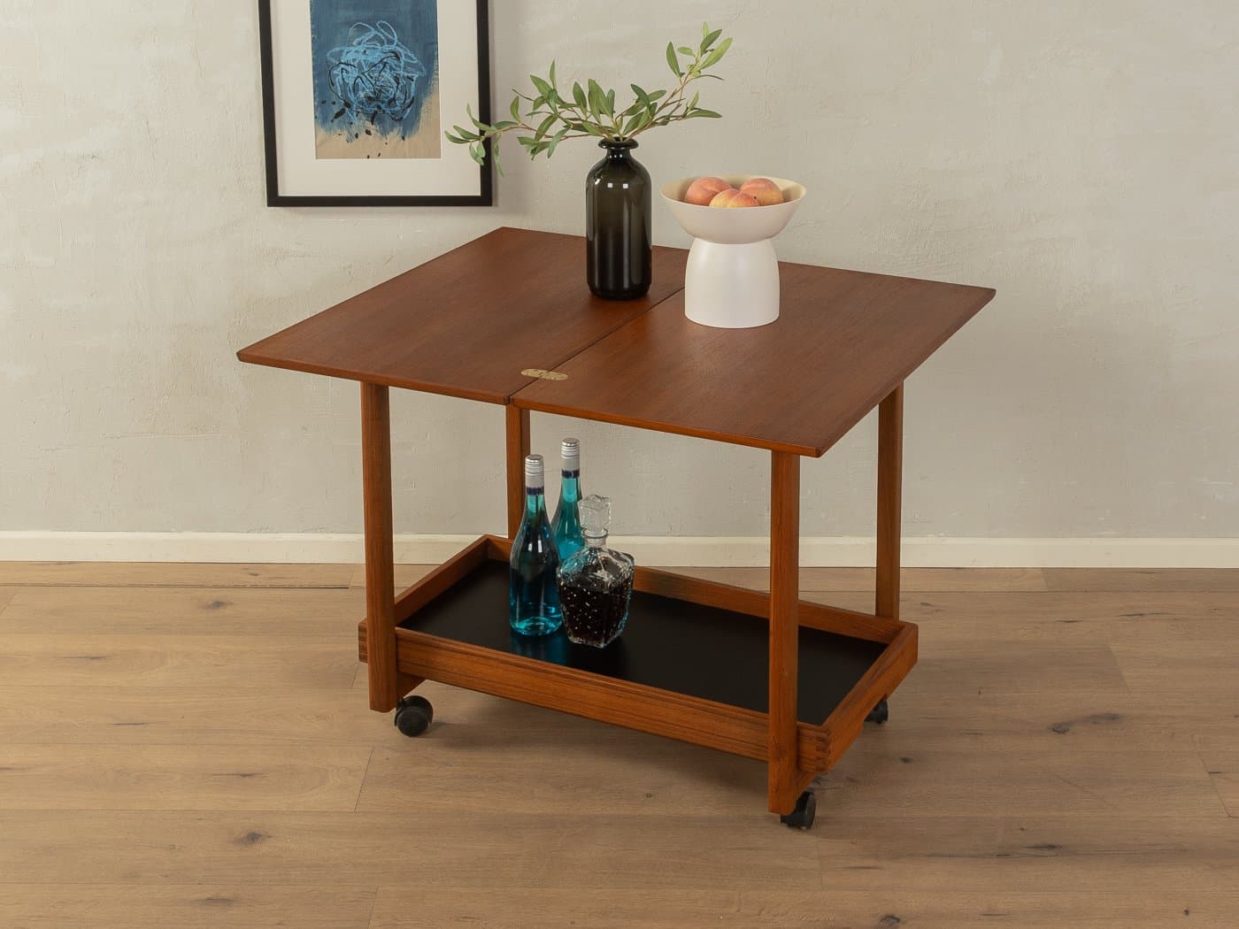 Wózek do serwowania, brązowy, teak, Dania, lata 60. - 283655