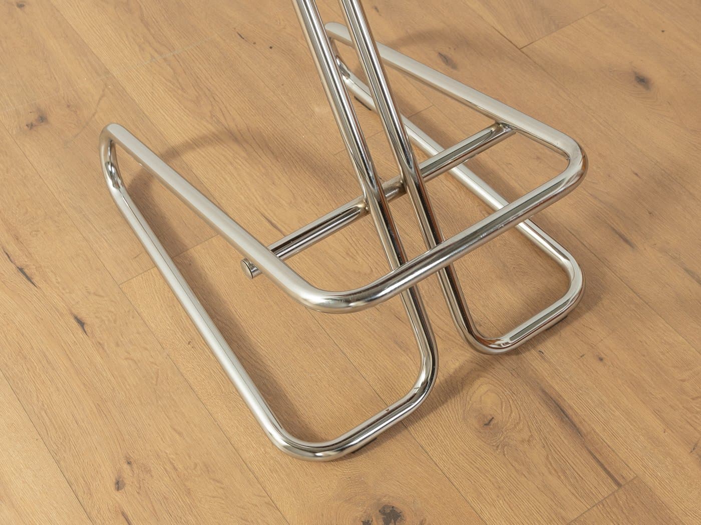 Zestaw trzech hokerów barowych Space Age, velvet pomarańczowy, stal nierdzewna chromowana, Niemcy, lata 70. - 283642