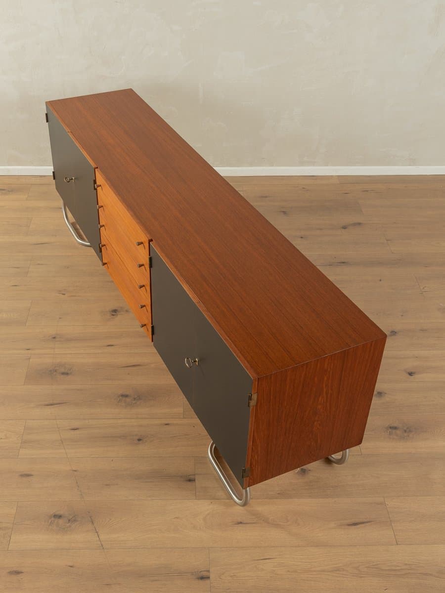 Kredens, teak brązowy, Formica czarna, Niemcy, lata 60. - 283630